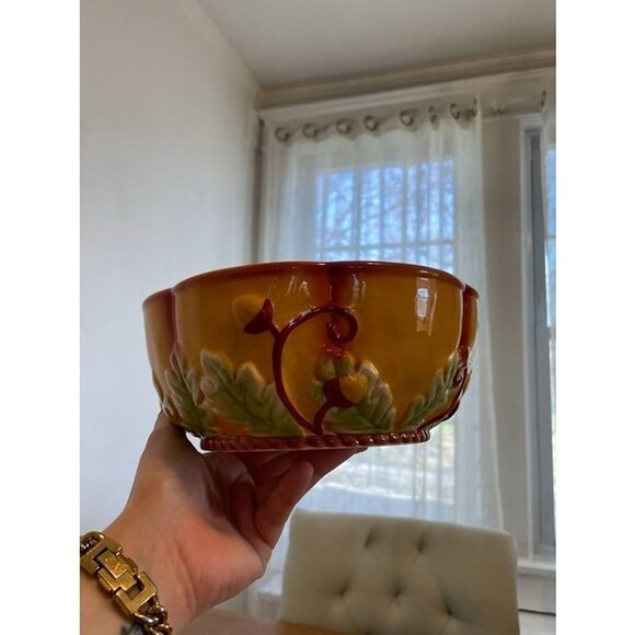 Other - Fall Acorn, Pine Orange Ceramic Bowl